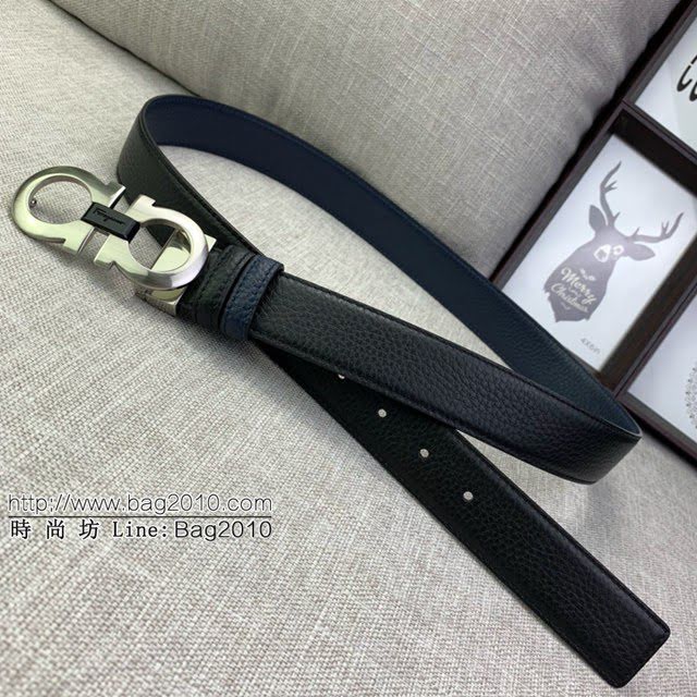 菲拉格慕男士皮帶 Ferragamo雙面牛皮紋理腰帶  jjp1938